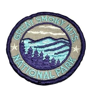 Great Smoky Mountains Carolina Tennessee Souvenir Twill Gauze Patch Round 3 Inch